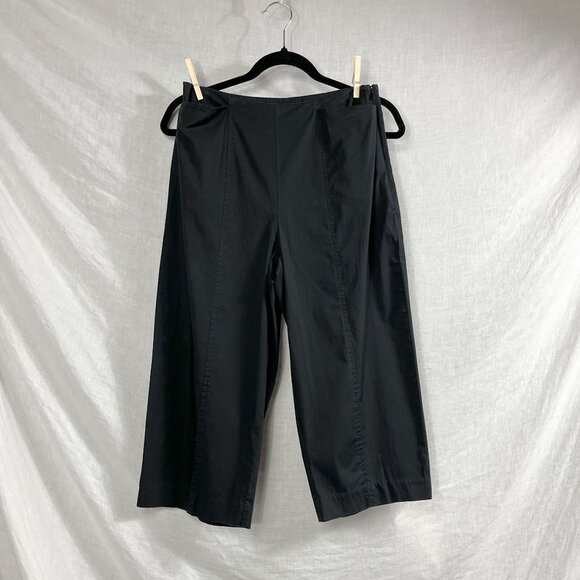 Talbots Petites Cropped Straight Leg High Water Chinos Womens 8 Flat Front Black - Picture 1 of 11